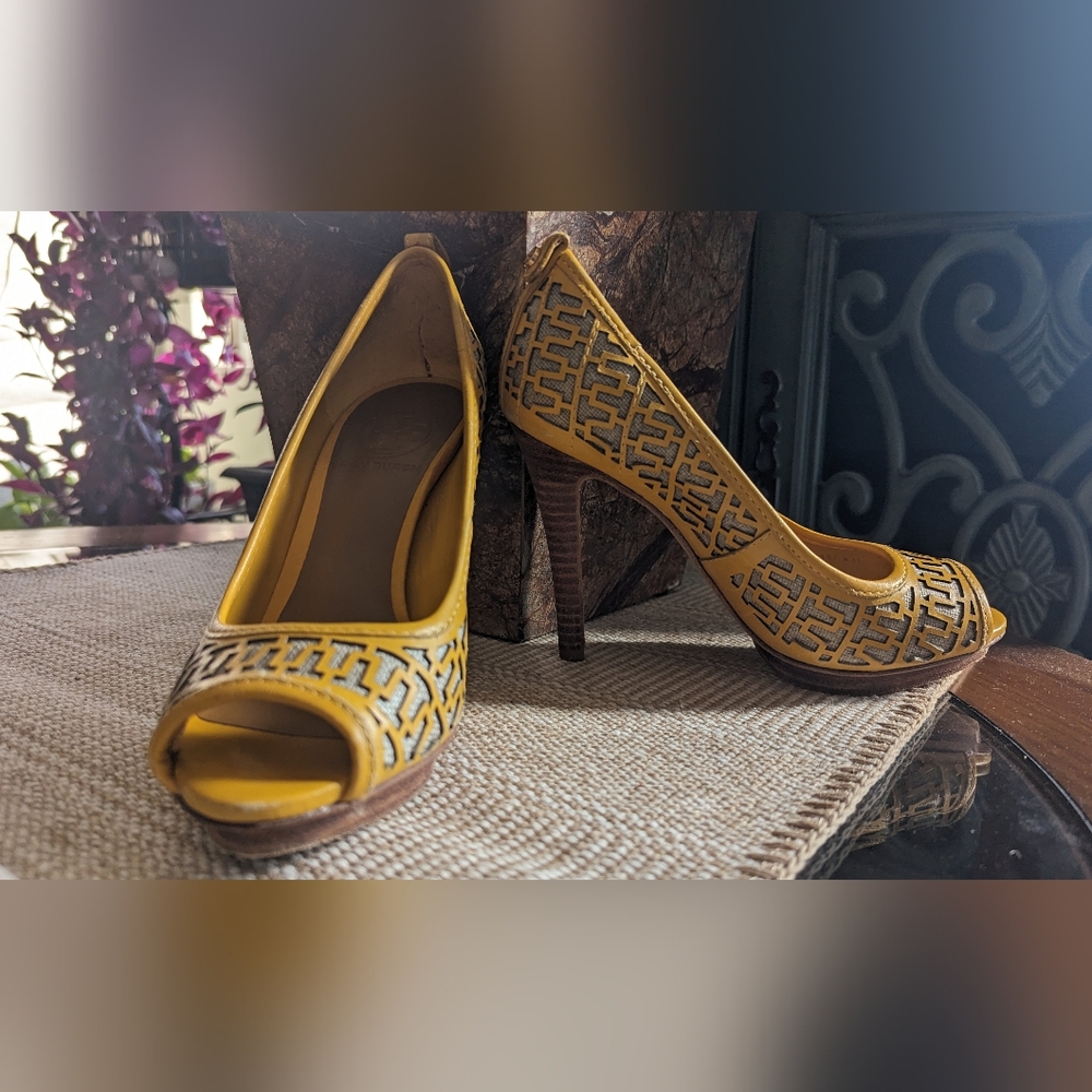 Tory Burch high heel peep toe pumps